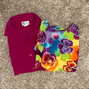 Maggie Sweet Lot of 2 Blouses Sz M